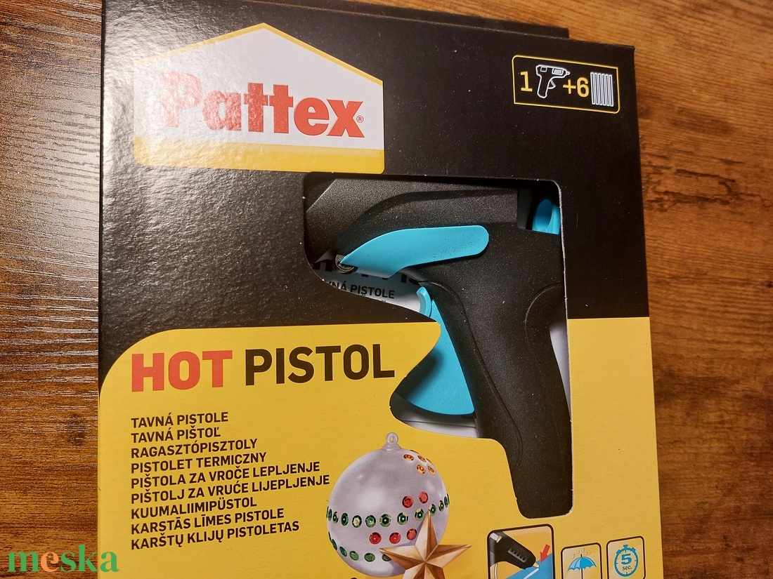 Pattex hobbi ragasztópisztoly, 6 db ragasztórúddal, kreatív célokra - kellékek & szerszámok - ragasztó - ragasztópisztoly - Meska.hu