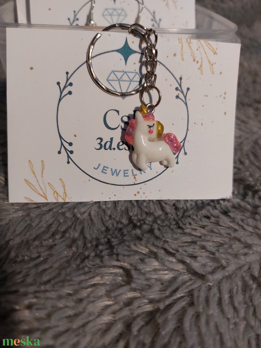 Lepd meg szerettedet egy cuki csillámos unikornis kulcstartóval, táska dísszel! - táska & tok - kulcstartó & táskadísz - kulcstartó - Meska.hu