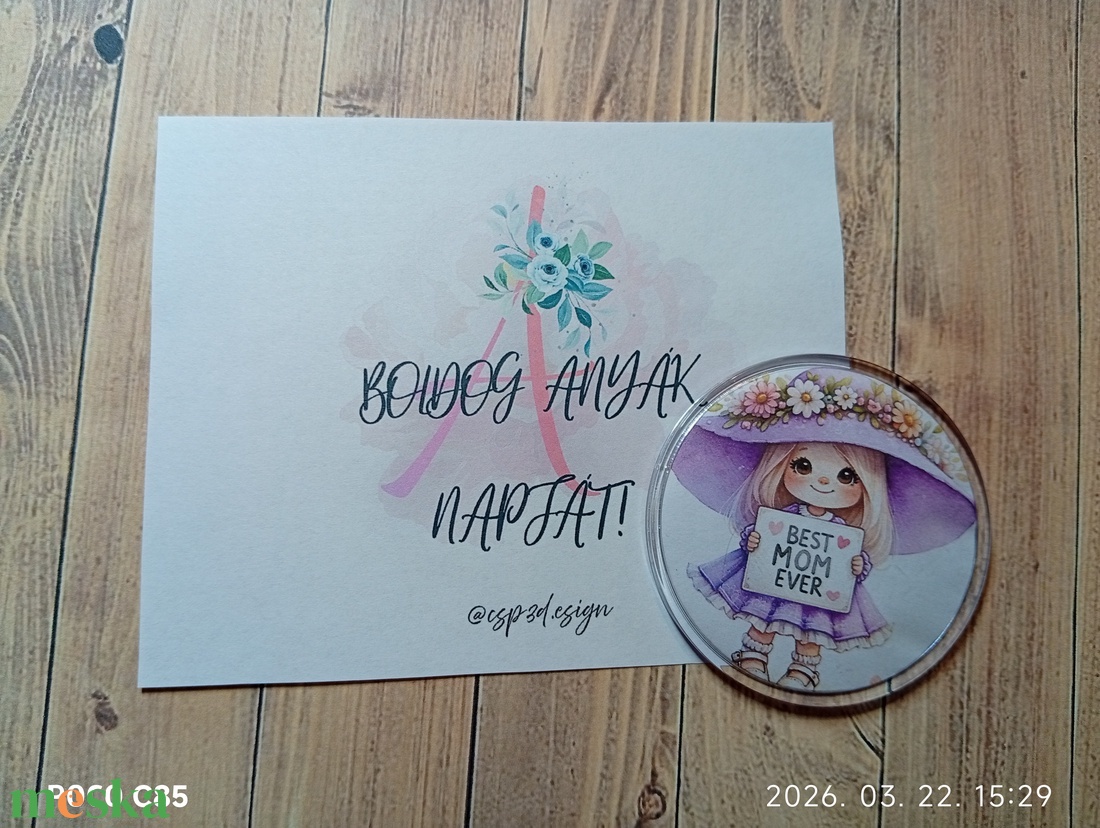 Anyák napi ajándék, egyedi hűtőmágnes díszcsomagolásban, ünnepi meglepetés - otthon & életmód - konyhafelszerelés, tálalás - konyhai dekoráció - hűtőmágnes - Meska.hu
