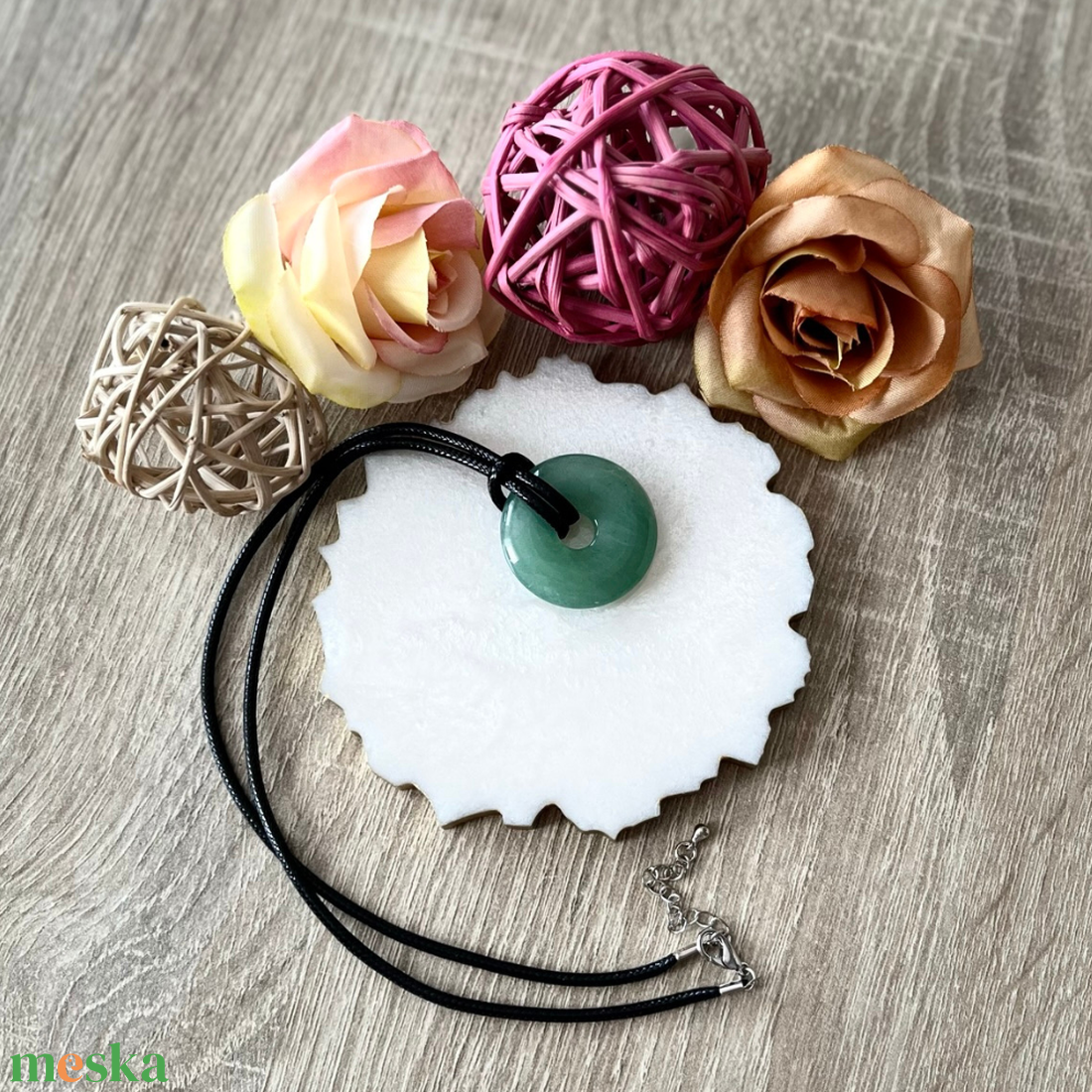 Aventurin nyaklánc - ékszer - nyaklánc - medálos nyaklánc - Meska.hu