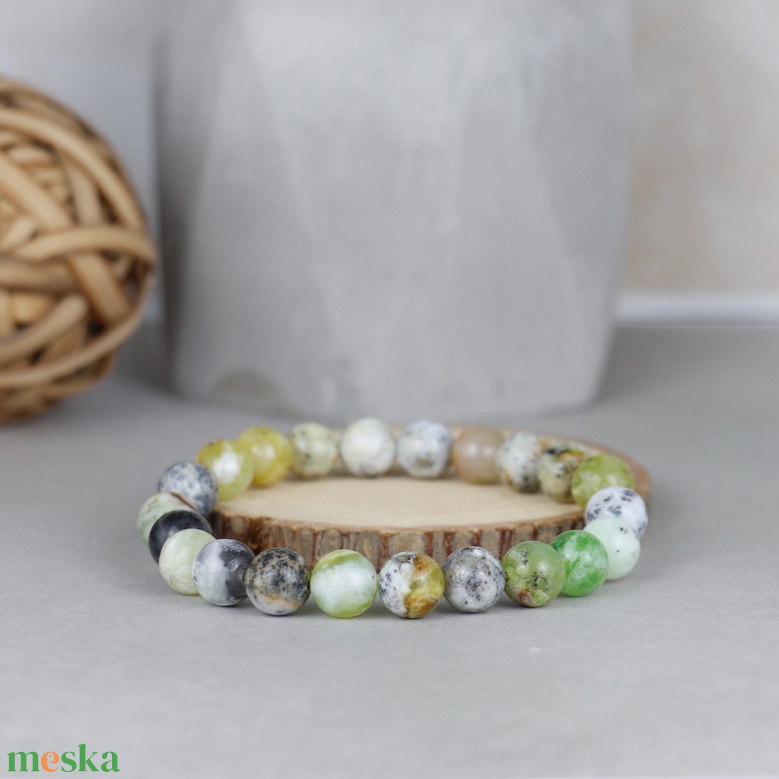 Dendrites Opál ( Merlinit ) karkötő - ékszer - karkötő - gyöngyös karkötő - Meska.hu