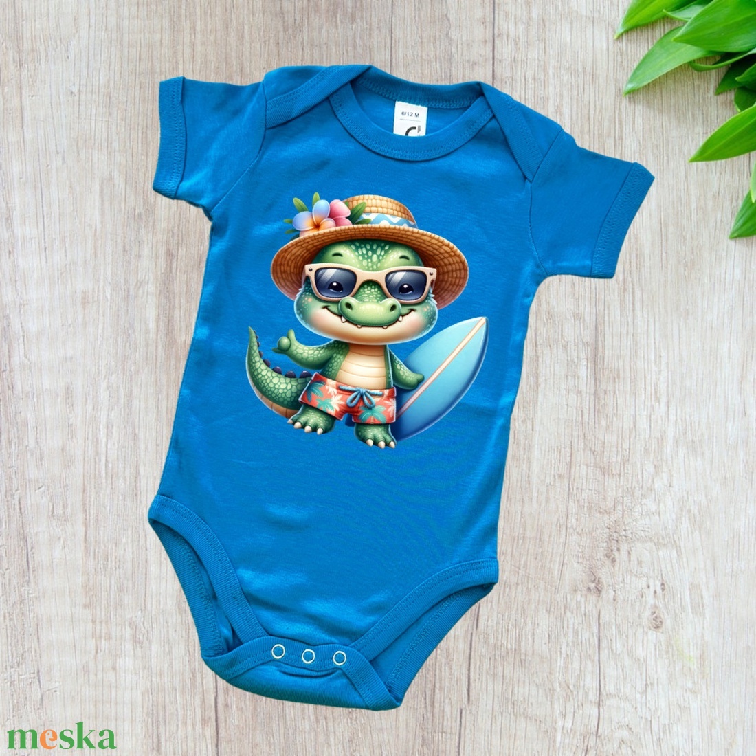 Egyedi mintás body - Krokodil - ruha & divat - babaruha & gyerekruha - Meska.hu