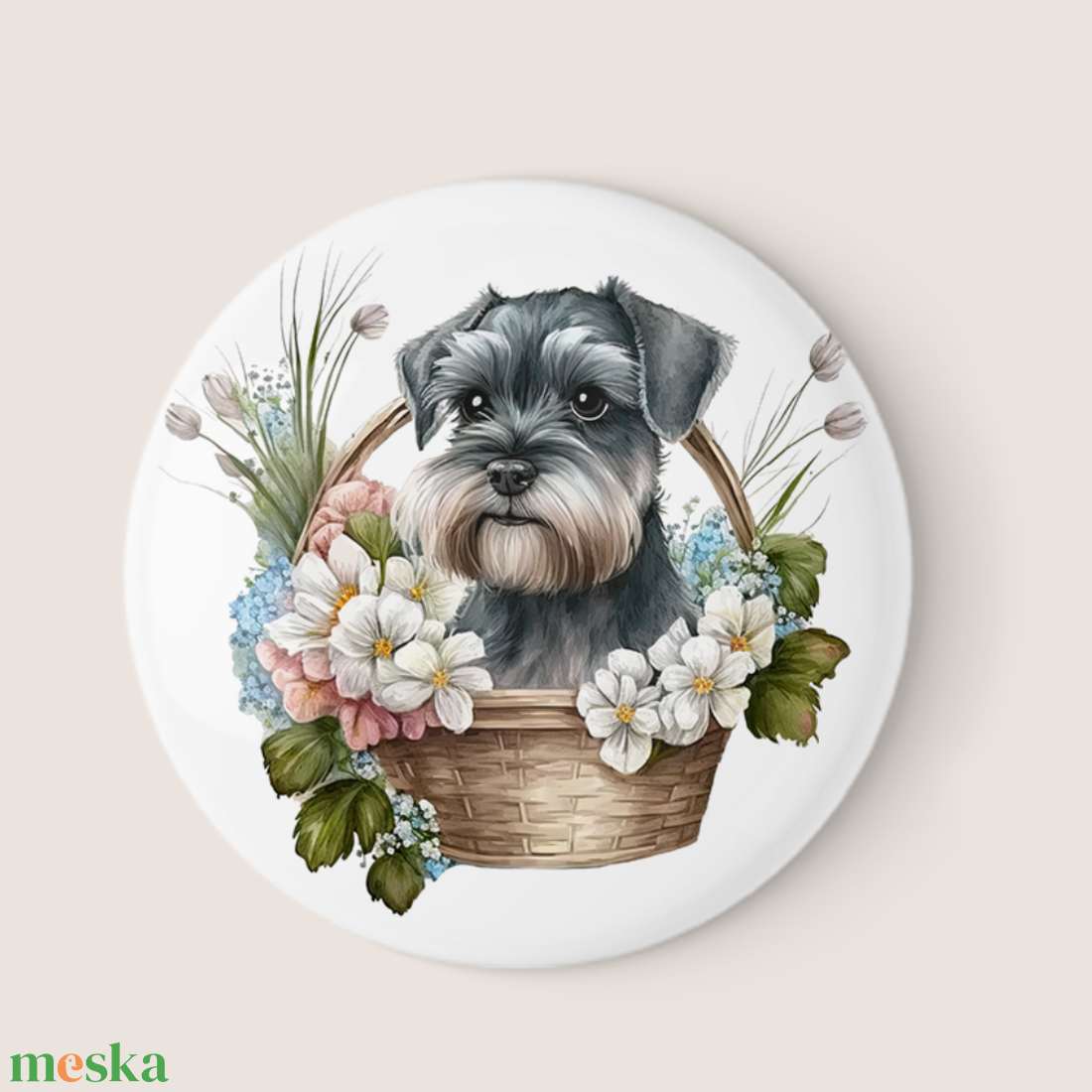 Hűtőmágnes-Schnauzer - otthon & életmód - konyhafelszerelés, tálalás - konyhai dekoráció - hűtőmágnes - Meska.hu