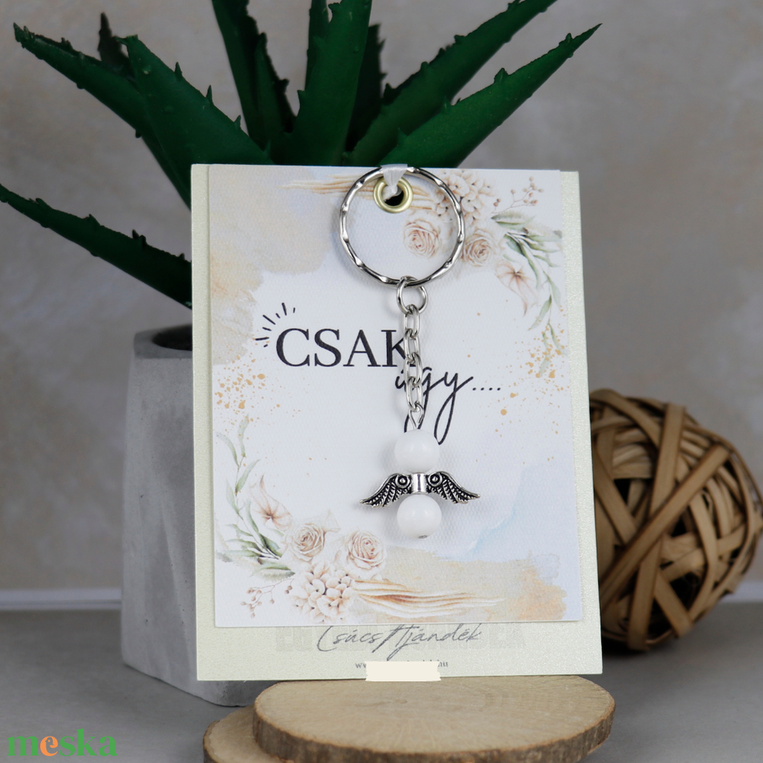 Ásvány angyalka kulcstartó-Tejkvarc - táska & tok - kulcstartó & táskadísz - kulcstartó - Meska.hu Ásvány angyalka kulcstartó-Tejkvarc - táska & tok - kulcstartó & táskadísz - kulcstartó - Meska.hu