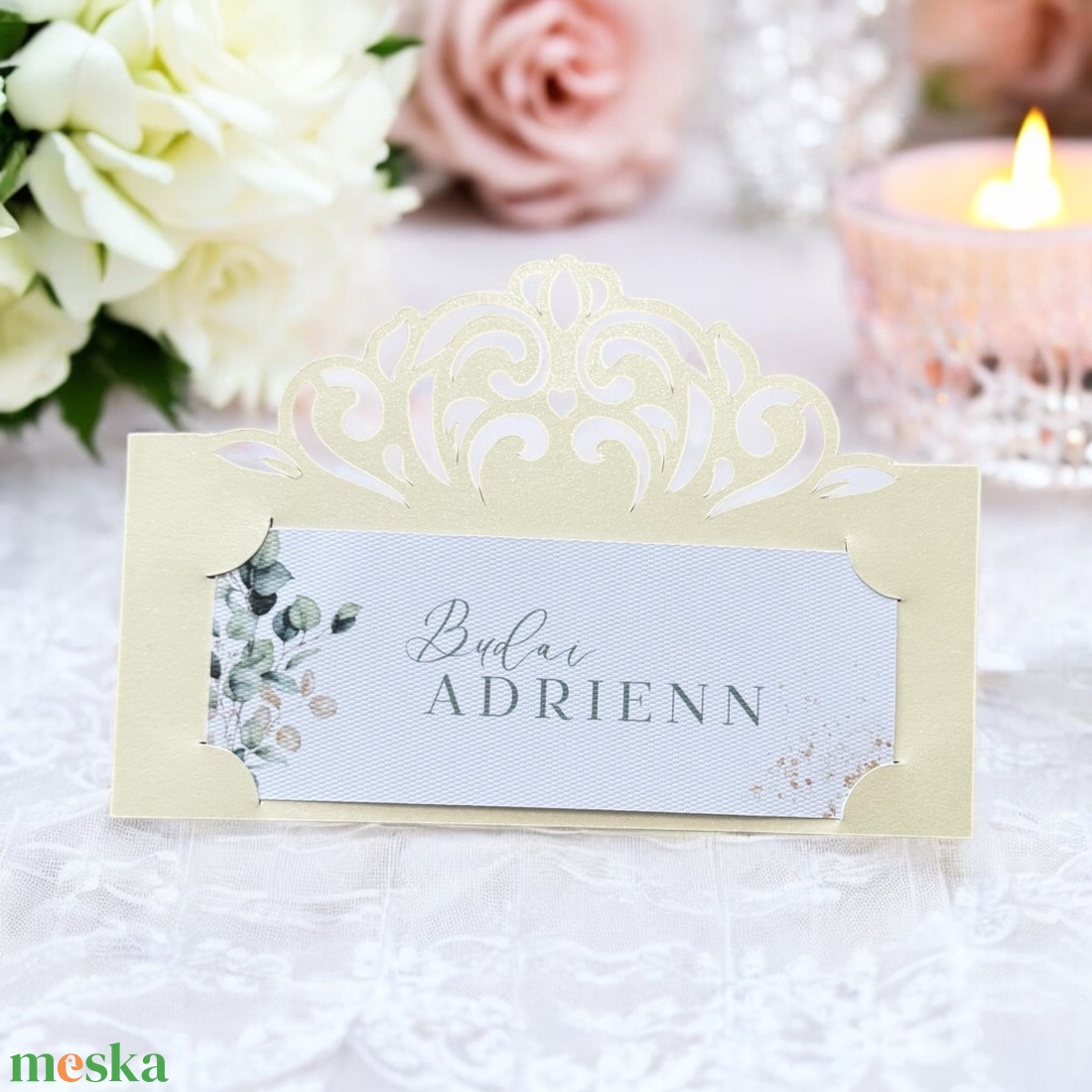 Ültetőkártya - elegáns - esküvő - meghívó & kártya - ültetési rend - Meska.hu