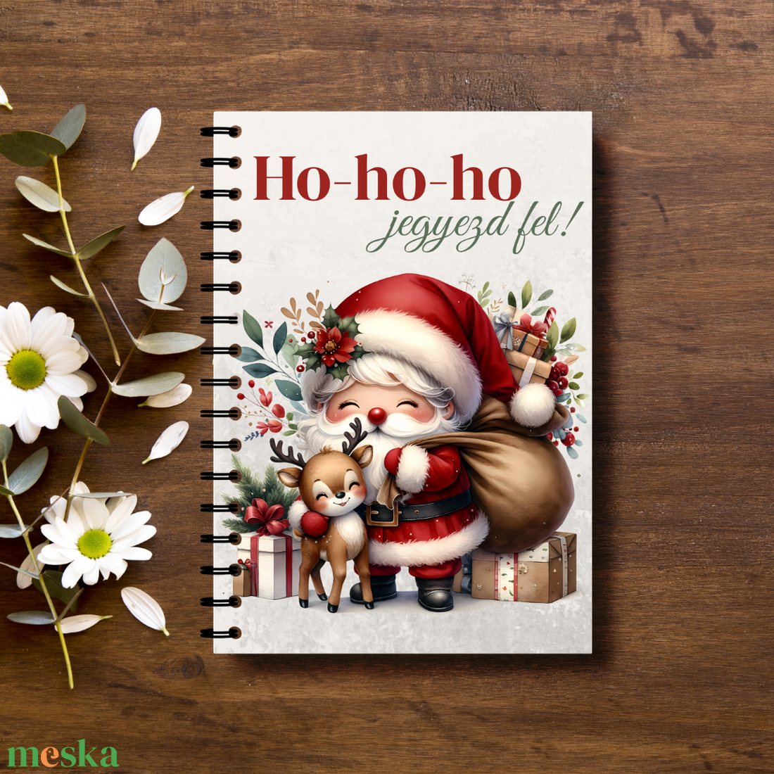 Egyedi füzet - Télapó - otthon & életmód - papír, írószer - jegyzetfüzet & napló - Meska.hu