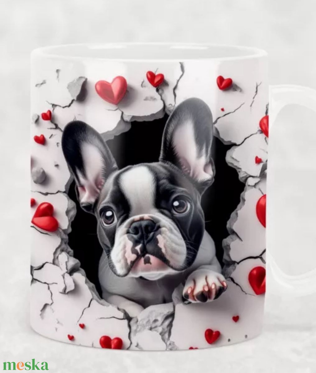 Kutyás bögre - Francia bulldog - otthon & életmód - konyhafelszerelés, tálalás - tálalás - bögre & csésze - Meska.hu