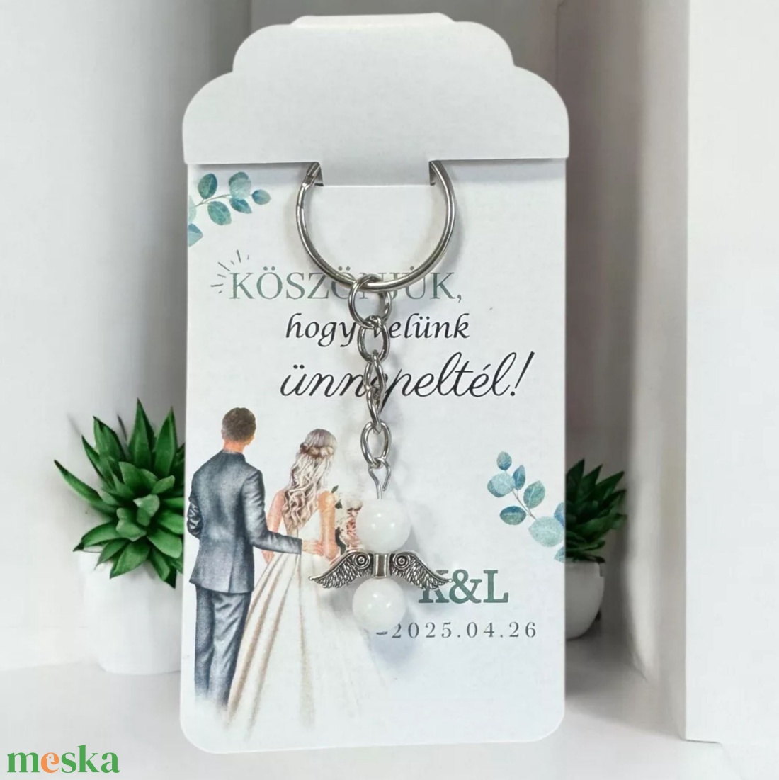 Angyalkás kulcstartó - Esküvő - táska & tok - kulcstartó & táskadísz - kulcstartó - Meska.hu