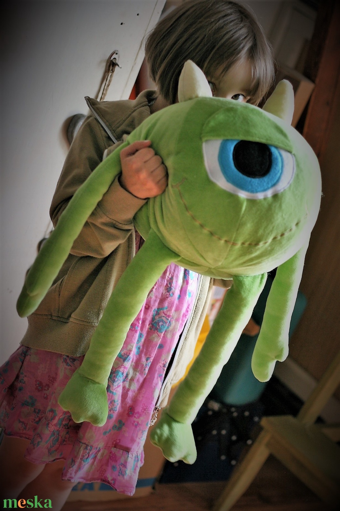 Plüss Mike Wazowski - játék & sport - plüssállat & játékfigura - szörnyike - Meska.hu