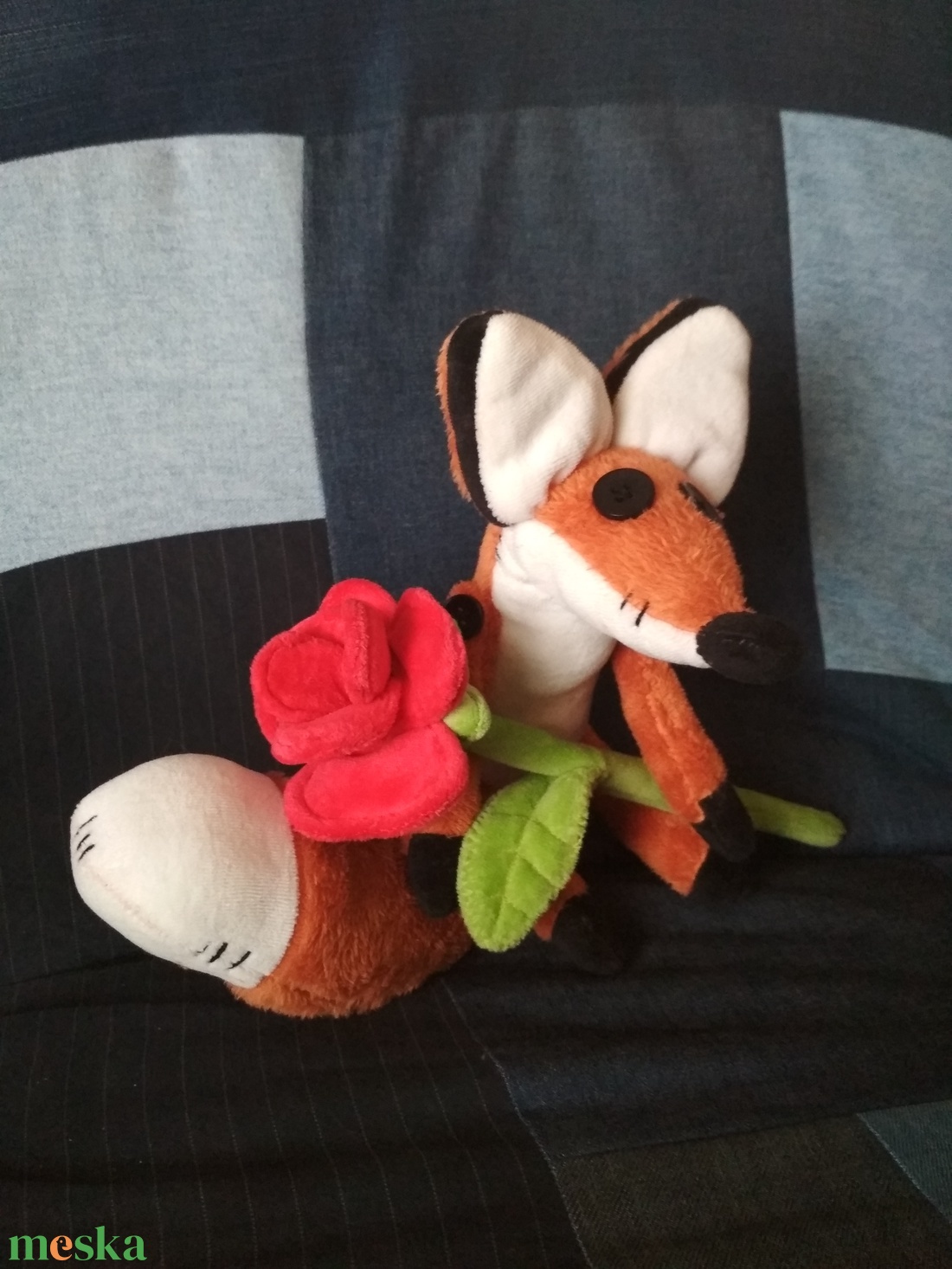 Kis herceg rókája rózsával - játék & sport - plüssállat & játékfigura - róka - Meska.hu
