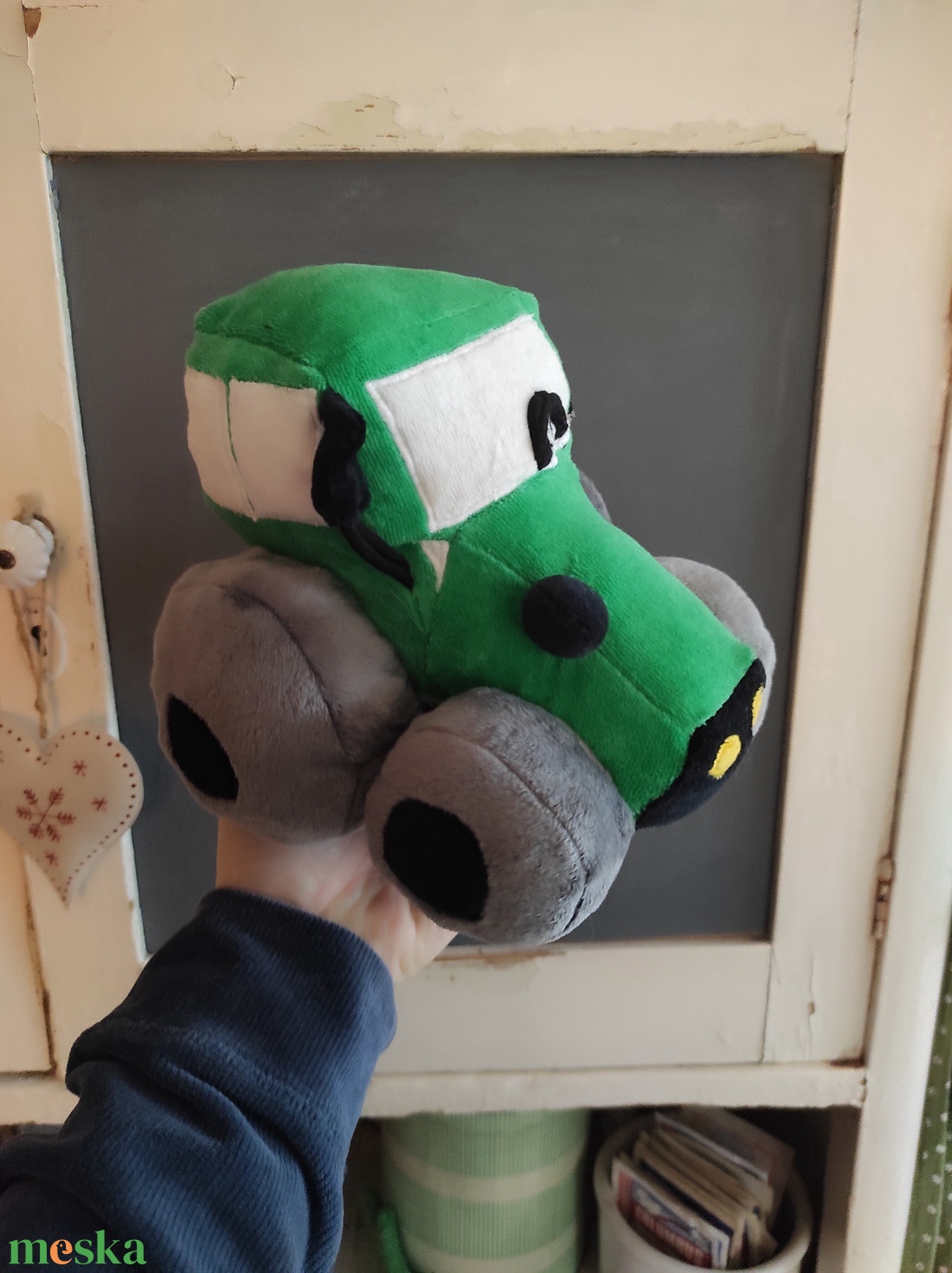 Kicsi Plüss traktor zöld  - játék & sport - plüssállat & játékfigura - plüss autó & motor - Meska.hu