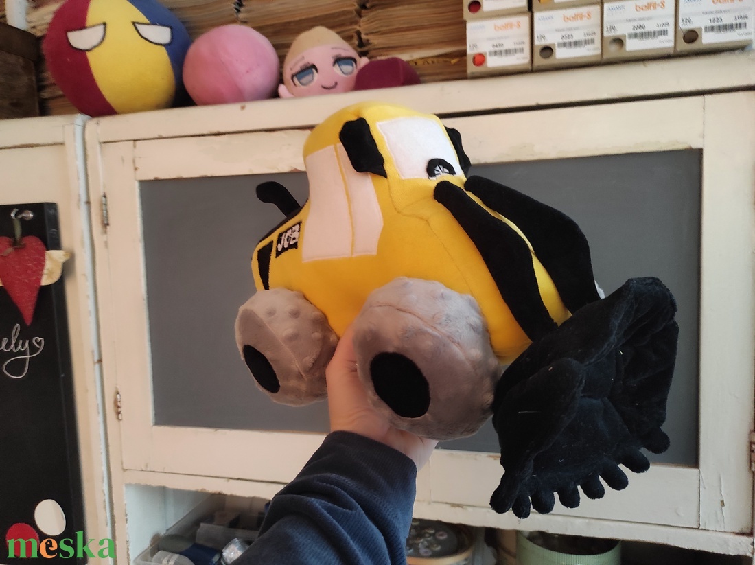 JCB homlokrakodó plüss járgány - játék & sport - plüssállat & játékfigura - robot & gép - Meska.hu