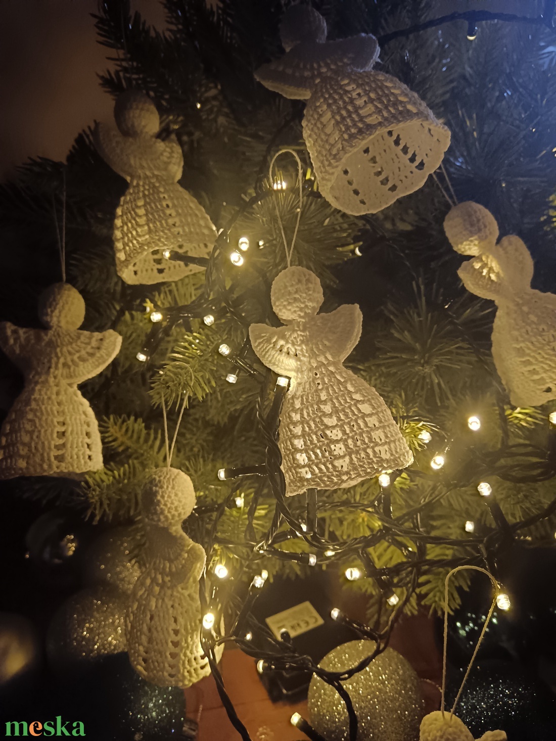 10 db horgolt angyalka - karácsony - karácsonyi lakásdekoráció - karácsonyfadíszek - Meska.hu