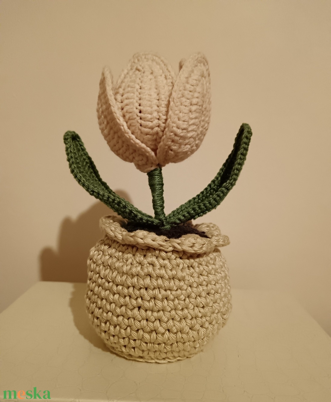 Horgolt tulipán szivecskével - otthon & életmód - dekoráció - Meska.hu