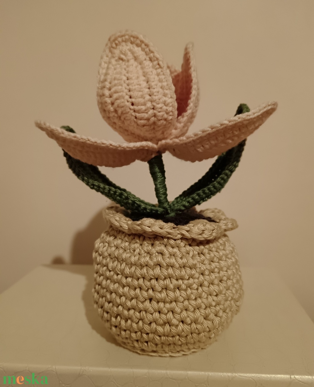 Horgolt tulipán szivecskével - otthon & életmód - dekoráció - Meska.hu