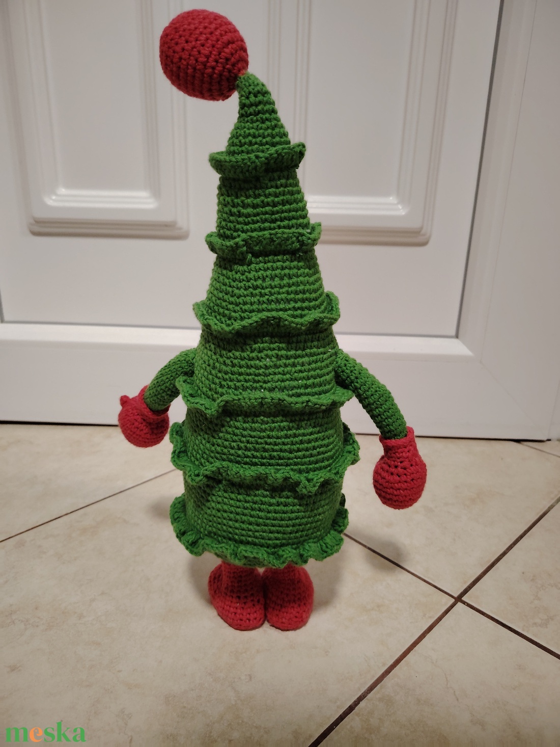 Horgolt fenyőfa manó - karácsony - karácsonyi lakásdekoráció - karácsonyfa, grincsfa - Meska.hu