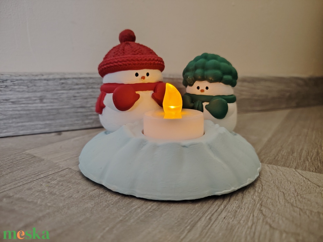 Hóemberes mécsestartó  - karácsony - karácsonyi lakásdekoráció - karácsonyi illatgyertya, mécses - Meska.hu