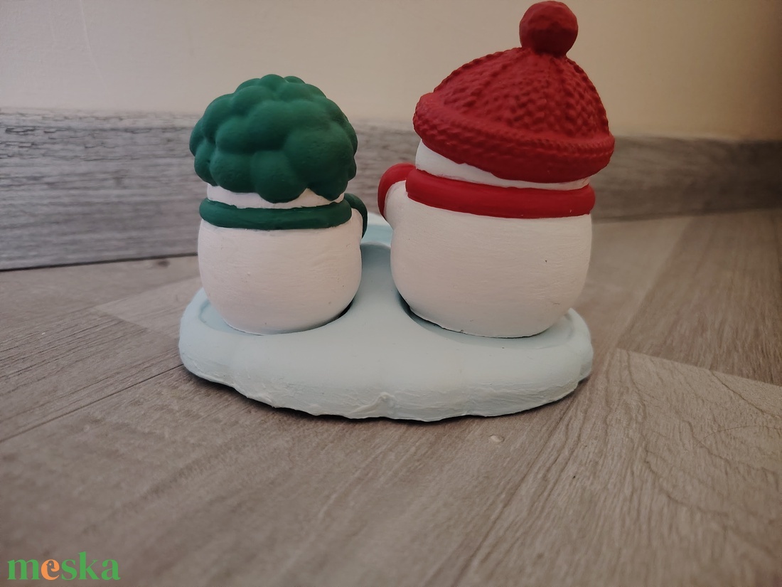 Hóemberes mécsestartó  - karácsony - karácsonyi lakásdekoráció - karácsonyi illatgyertya, mécses - Meska.hu