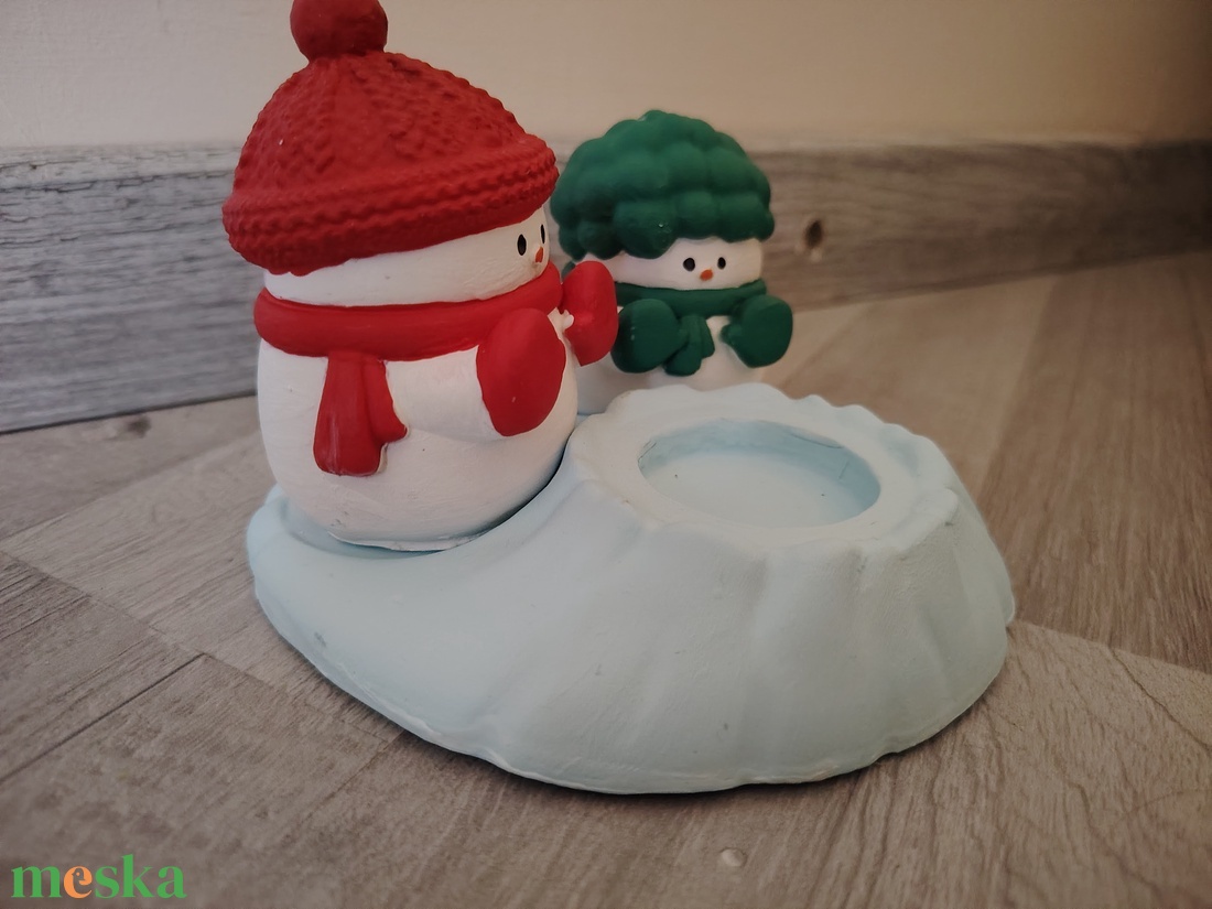 Hóemberes mécsestartó  - karácsony - karácsonyi lakásdekoráció - karácsonyi illatgyertya, mécses - Meska.hu