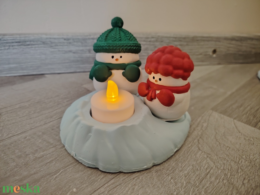 Hóemberes mécsestartó  - karácsony - karácsonyi lakásdekoráció - karácsonyi illatgyertya, mécses - Meska.hu
