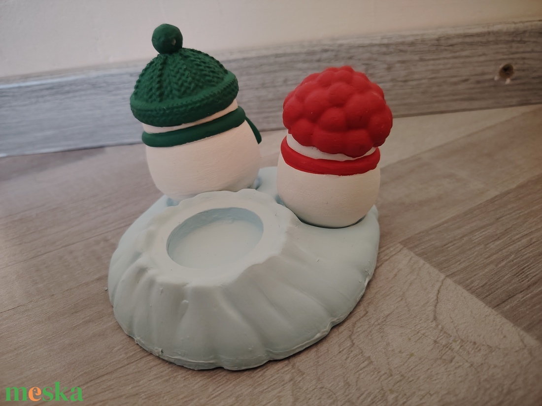 Hóemberes mécsestartó  - karácsony - karácsonyi lakásdekoráció - karácsonyi illatgyertya, mécses - Meska.hu