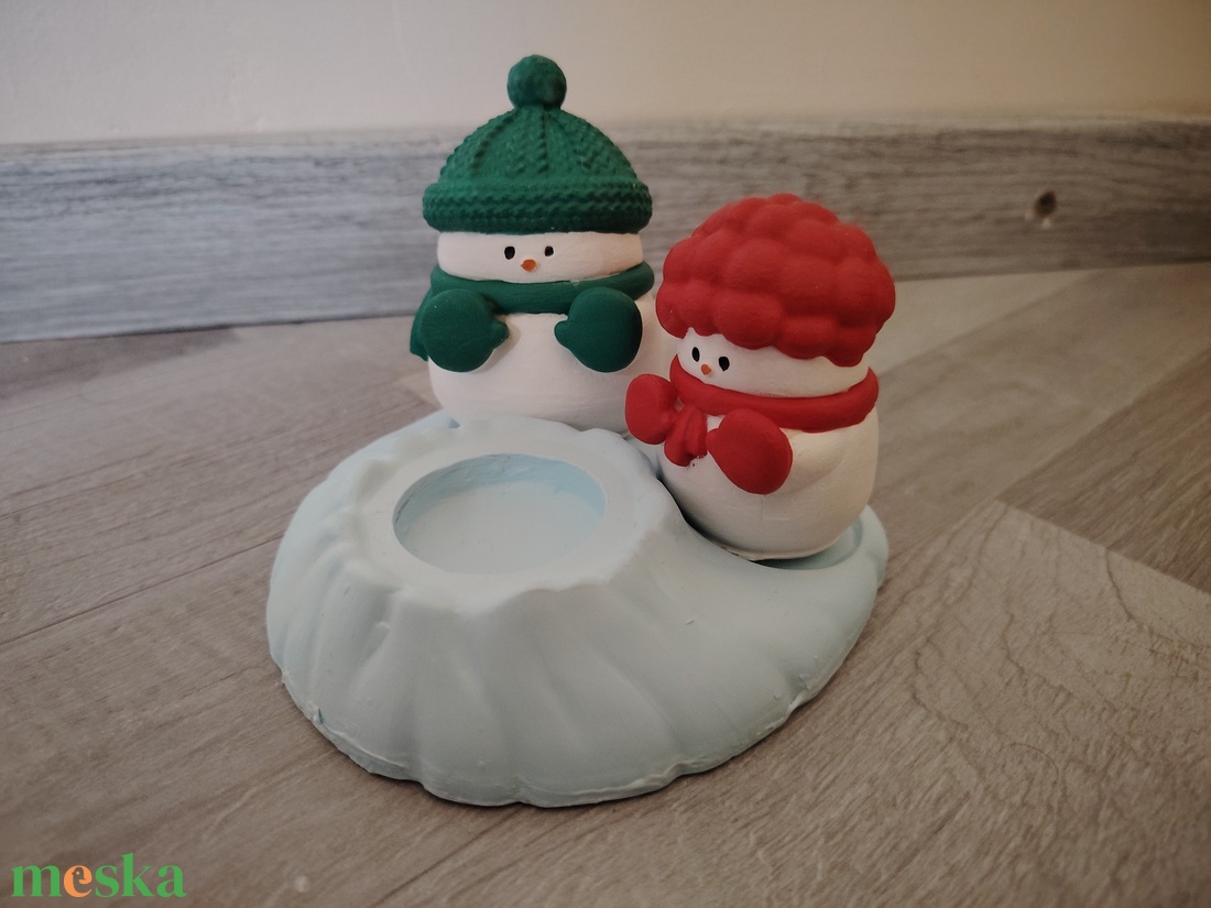 Hóemberes mécsestartó  - karácsony - karácsonyi lakásdekoráció - karácsonyi illatgyertya, mécses - Meska.hu