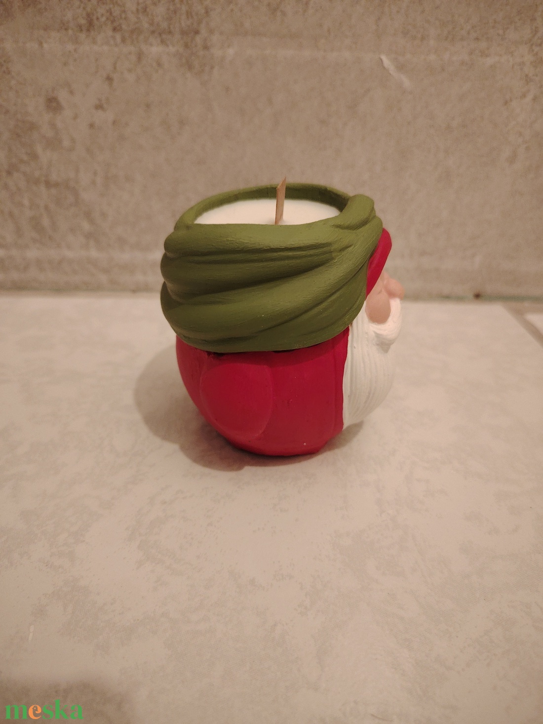 Gyertya Mikulásos kaspóban - karácsony - karácsonyi lakásdekoráció - karácsonyi illatgyertya, mécses - Meska.hu