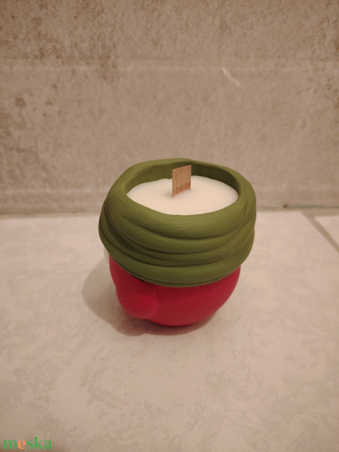Gyertya Mikulásos kaspóban - karácsony - karácsonyi lakásdekoráció - karácsonyi illatgyertya, mécses - Meska.hu