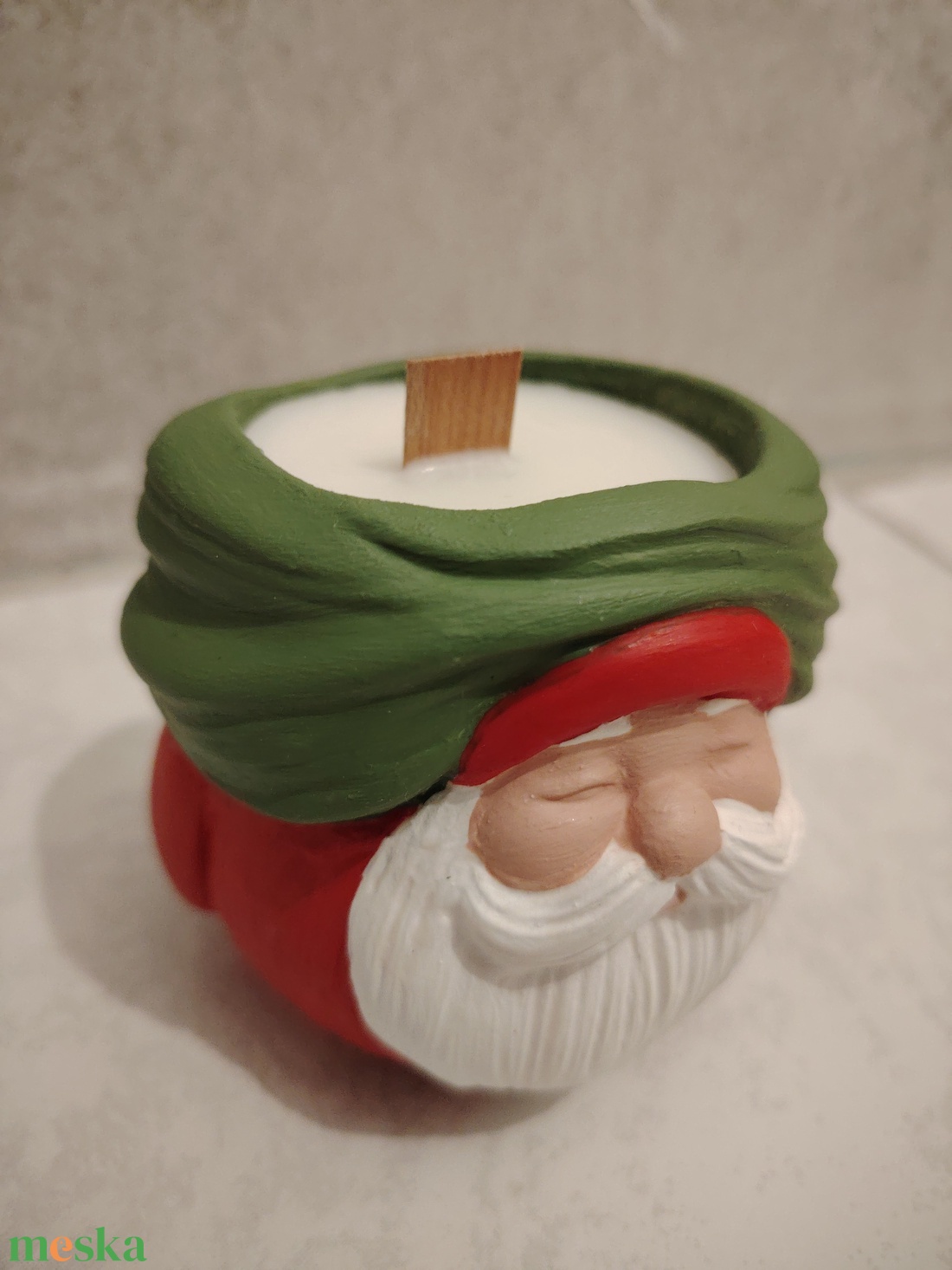 Gyertya Mikulásos kaspóban - karácsony - karácsonyi lakásdekoráció - karácsonyi illatgyertya, mécses - Meska.hu