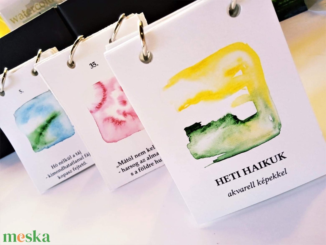 Haikus 52 oldalas naptárka (kézzel festett, nem nyomat) - otthon & lakás - dekoráció - asztal és polc dekoráció - asztaldísz - Meska.hu