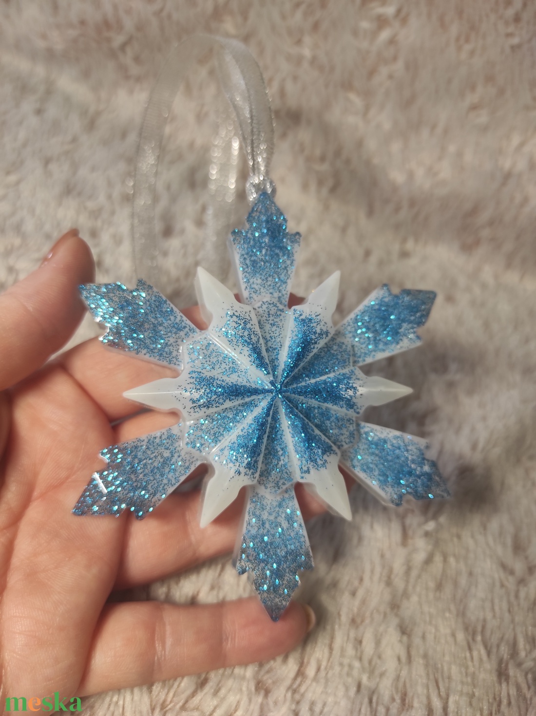 Epoxi hópehely  - karácsony - karácsonyi lakásdekoráció - ünnepi asztaldekoráció - Meska.hu
