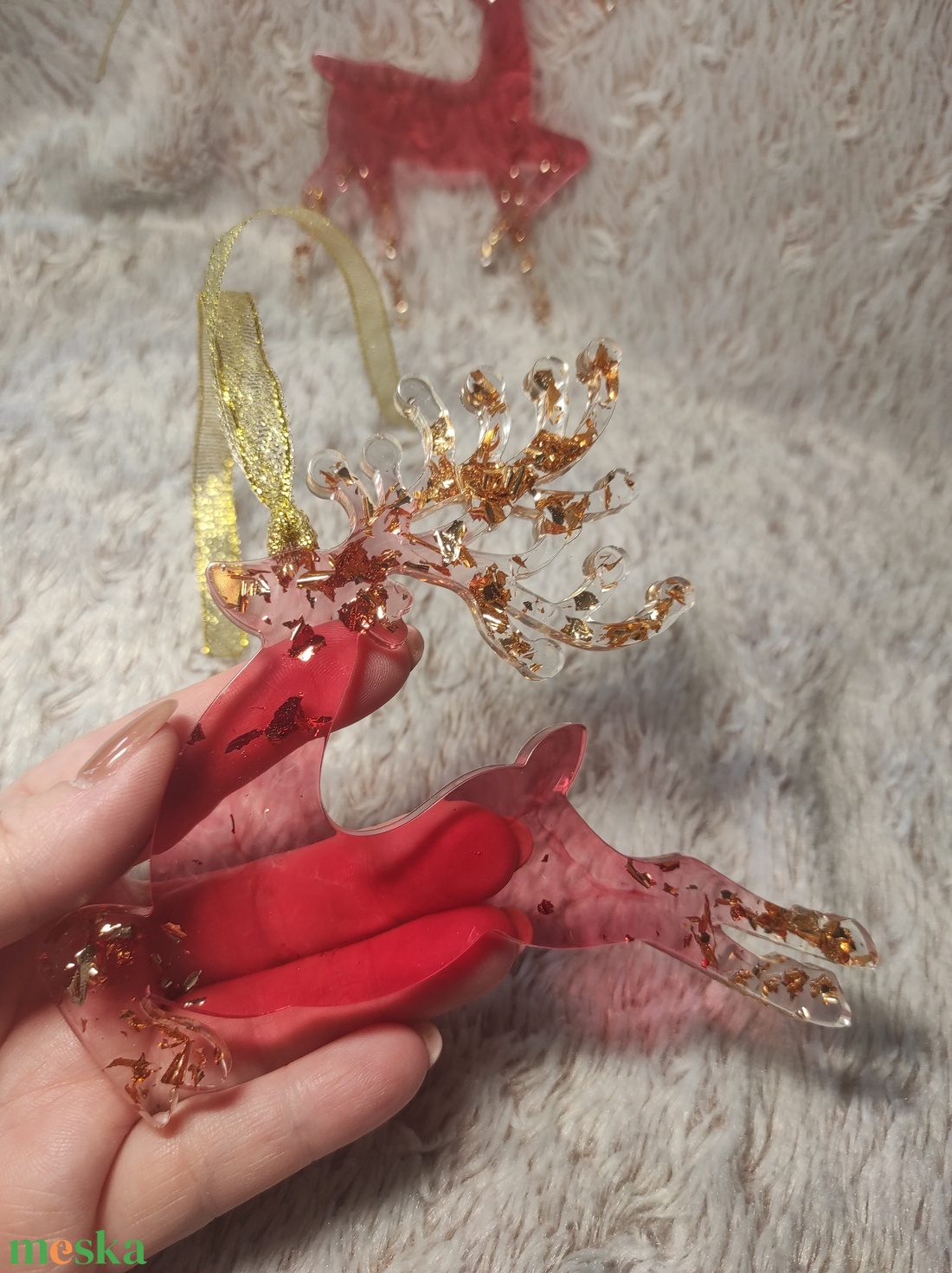 Piros arany karácsonyi szett - karácsony - karácsonyi lakásdekoráció - ünnepi asztaldekoráció - Meska.hu