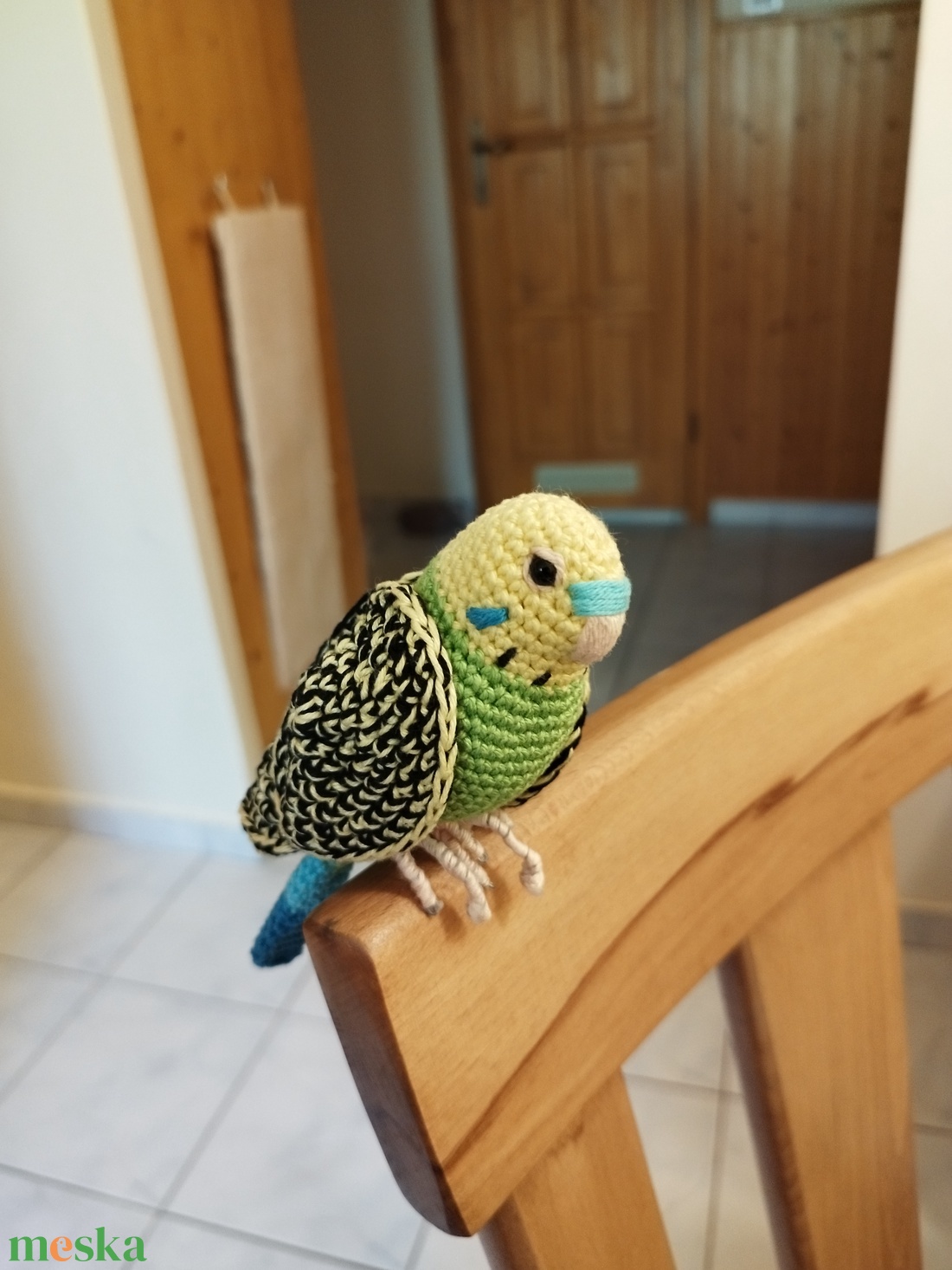 Amigurumi horgolt zöld hullámos papagáj  - játék & sport - plüssállat & játékfigura - madár - Meska.hu