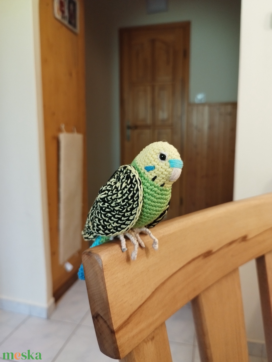 Amigurumi horgolt zöld hullámos papagáj  - játék & sport - plüssállat & játékfigura - madár - Meska.hu