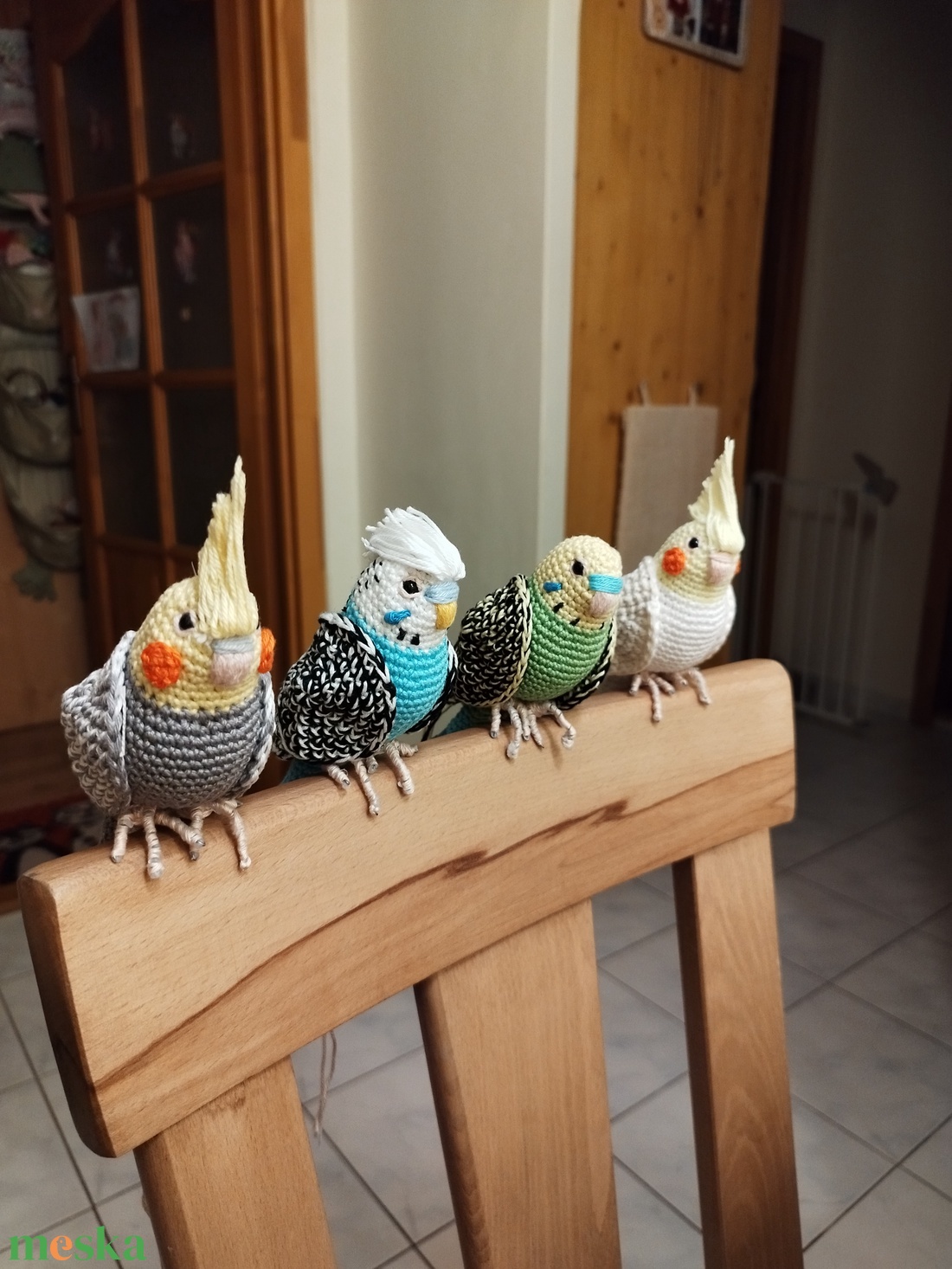 Amigurumi horgolt zöld hullámos papagáj  - játék & sport - plüssállat & játékfigura - madár - Meska.hu