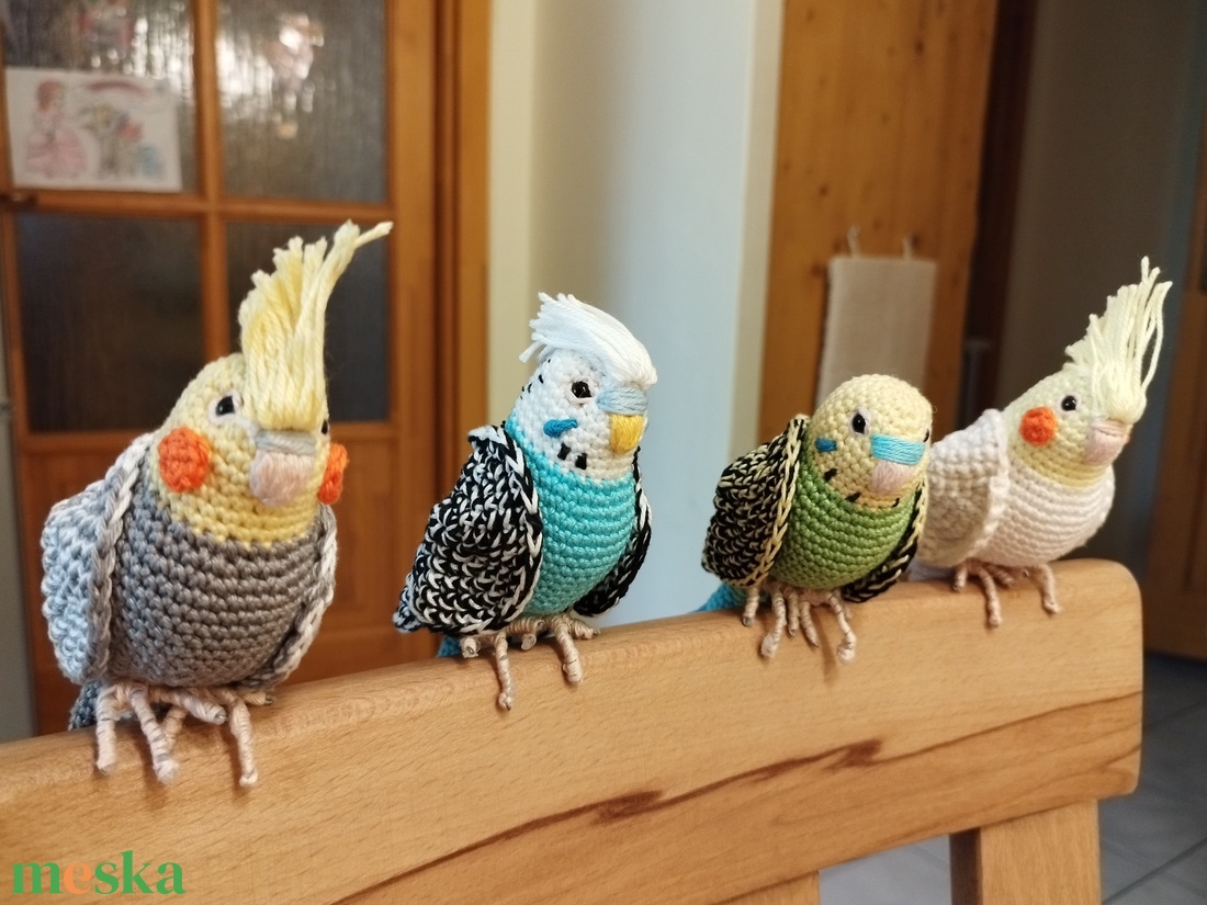 Amigurumi horgolt türkiz hullámos papagáj - játék & sport - plüssállat & játékfigura - madár - Meska.hu Amigurumi horgolt türkiz hullámos papagáj - játék & sport - plüssállat & játékfigura - madár - Meska.hu