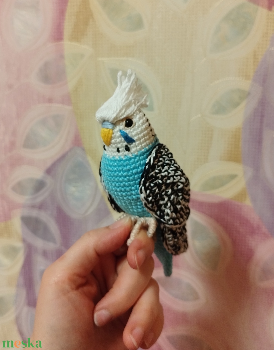 Amigurumi horgolt türkiz hullámos papagáj - játék & sport - plüssállat & játékfigura - madár - Meska.hu Amigurumi horgolt türkiz hullámos papagáj - játék & sport - plüssállat & játékfigura - madár - Meska.hu