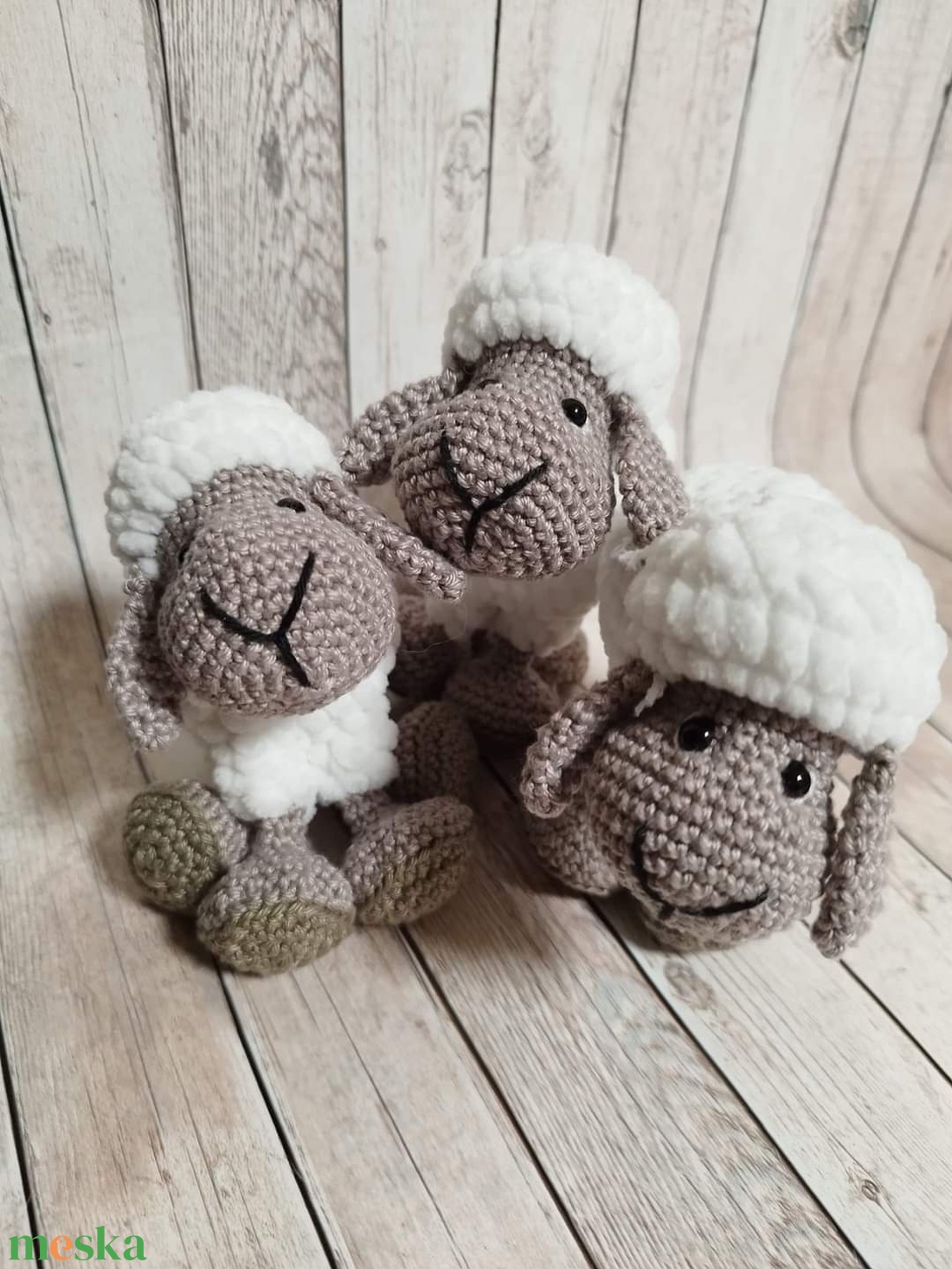 Amigurumi technikával horgolt bárány - játék & sport - plüssállat & játékfigura - plüss bárány - Meska.hu