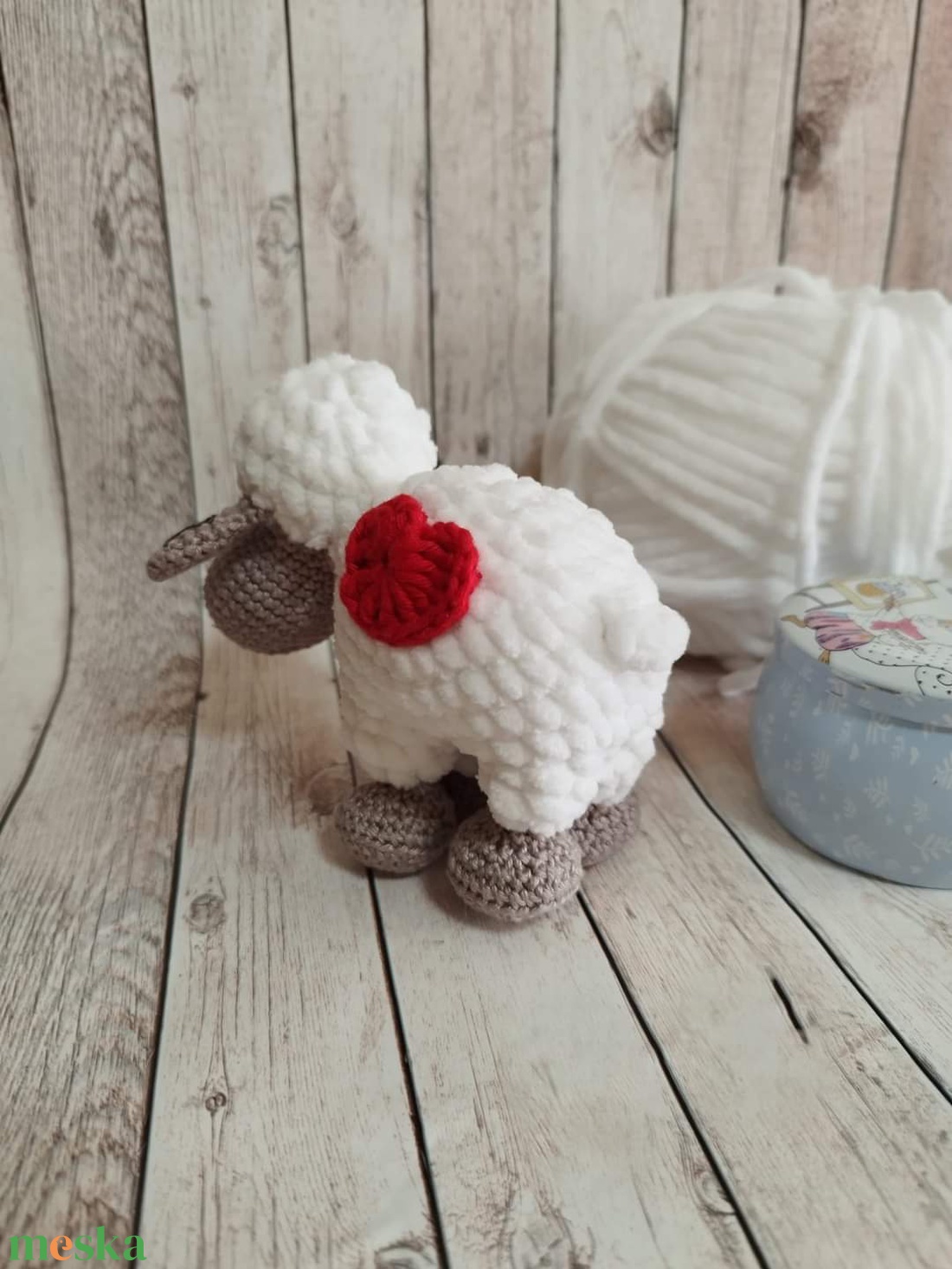 Amigurumi technikával horgolt bárány - játék & sport - plüssállat & játékfigura - plüss bárány - Meska.hu