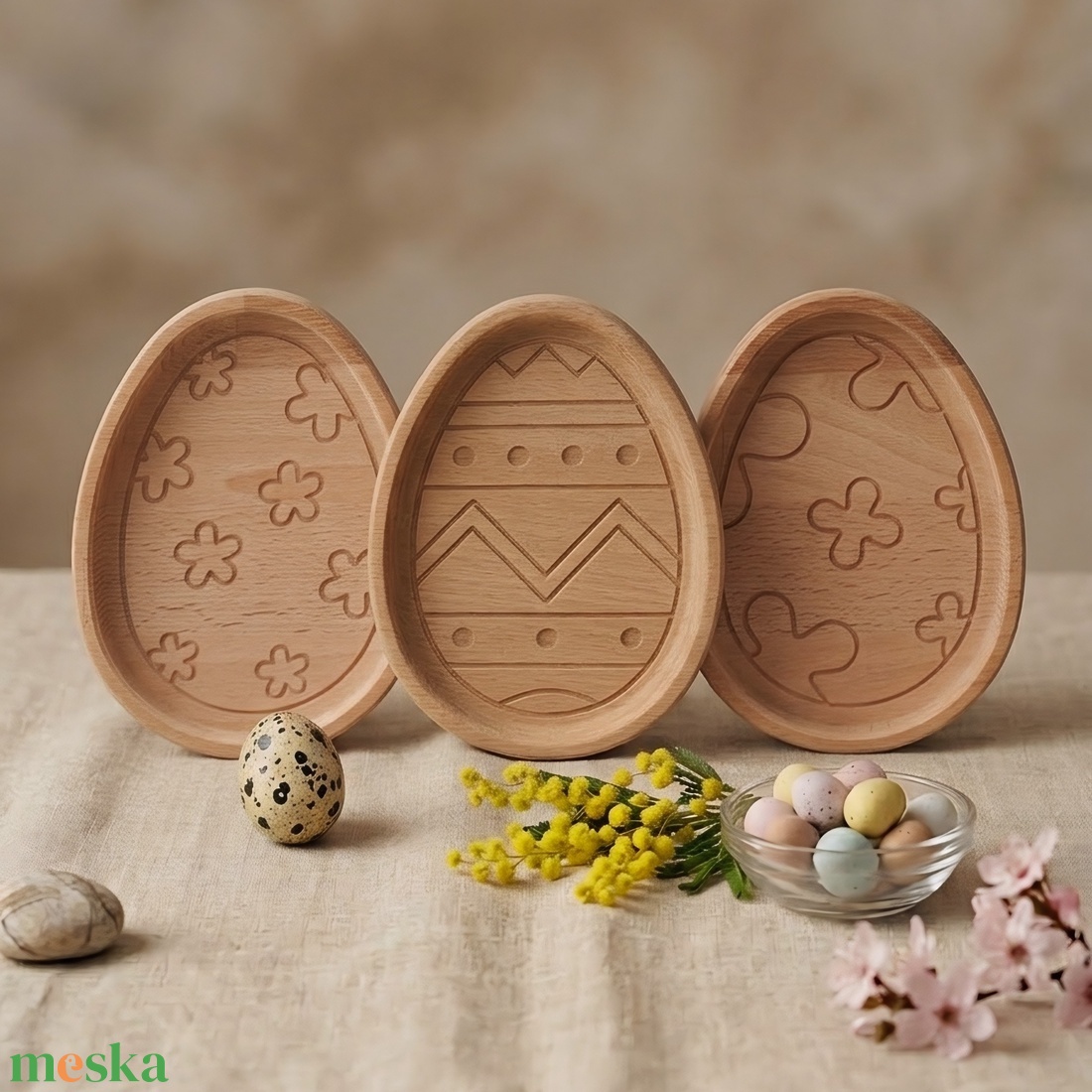Húsvéti Tojás Trió - ünnepi díszek, dekorációk - húsvéti díszek és dekorációk - húsvéti asztaldíszek - Meska.hu