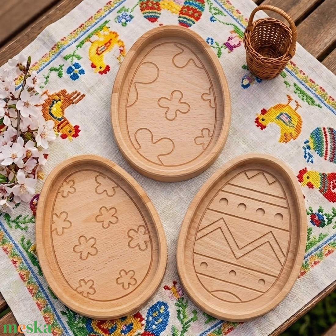 Húsvéti Tojás Trió - ünnepi díszek, dekorációk - húsvéti díszek és dekorációk - húsvéti asztaldíszek - Meska.hu