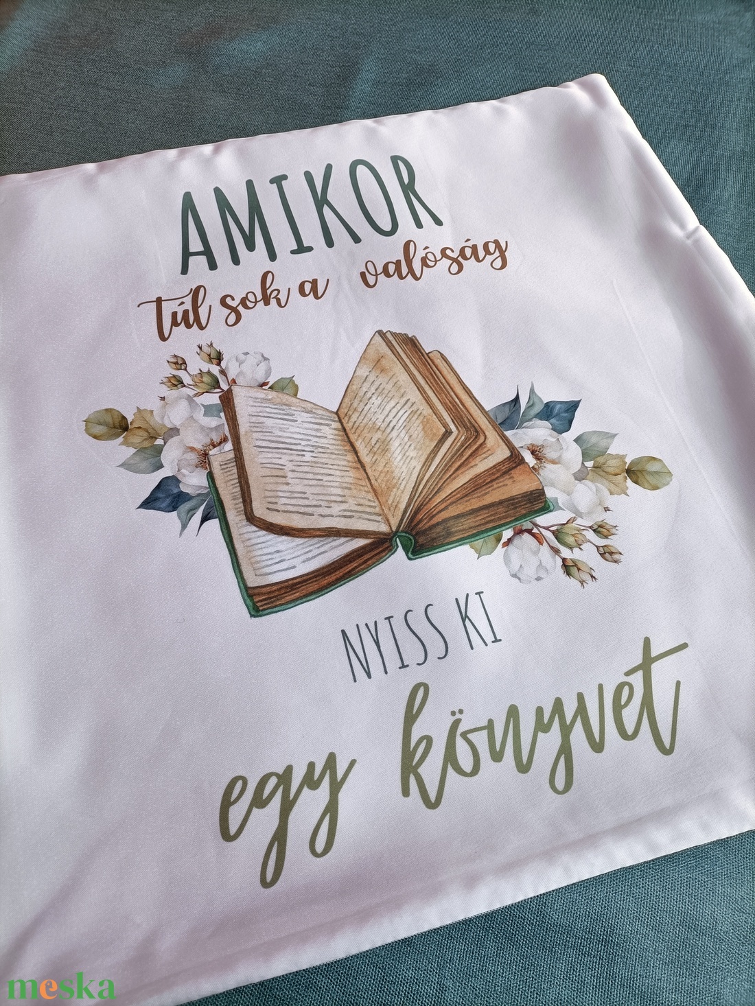 Párnahuzat - Könyv virággal - otthon & életmód - lakástextil - párna & párnahuzat - Meska.hu Párnahuzat - Könyv virággal - otthon & életmód - lakástextil - párna & párnahuzat - Meska.hu