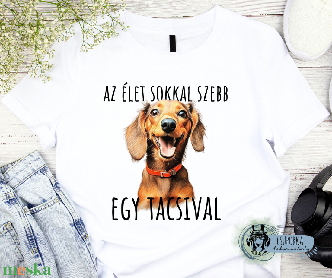Tacsis póló - unisex - ruha & divat - női ruha - póló, felső - Meska.hu Tacsis póló - unisex - ruha & divat - női ruha - póló, felső - Meska.hu