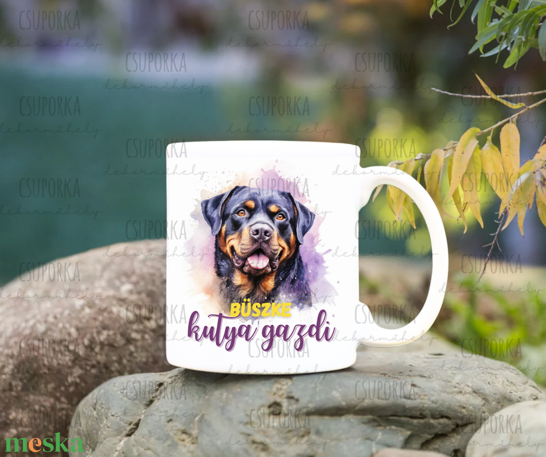 Kutyás bögre - Rottweiler  - otthon & életmód - konyhafelszerelés, tálalás - tálalás - bögre & csésze - Meska.hu