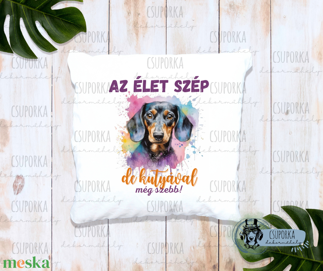 Párnahuzat kutyás - Tacsival szép 2 - otthon & életmód - lakástextil - párna & párnahuzat - Meska.hu Párnahuzat kutyás - Tacsival szép 2 - otthon & életmód - lakástextil - párna & párnahuzat - Meska.hu