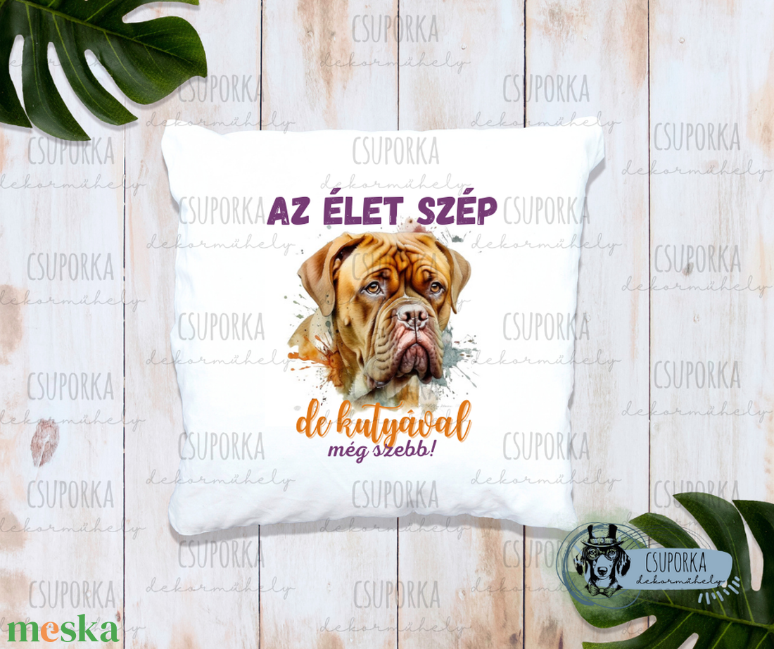 Párnahuzat kutyás - Bordeauxi dog - otthon & életmód - lakástextil - párna & párnahuzat - Meska.hu