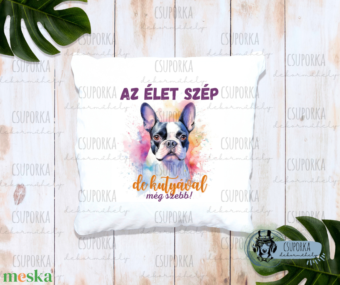 Párnahuzat kutyás - Boston terrier - otthon & életmód - lakástextil - párna & párnahuzat - Meska.hu Párnahuzat kutyás - Boston terrier - otthon & életmód - lakástextil - párna & párnahuzat - Meska.hu