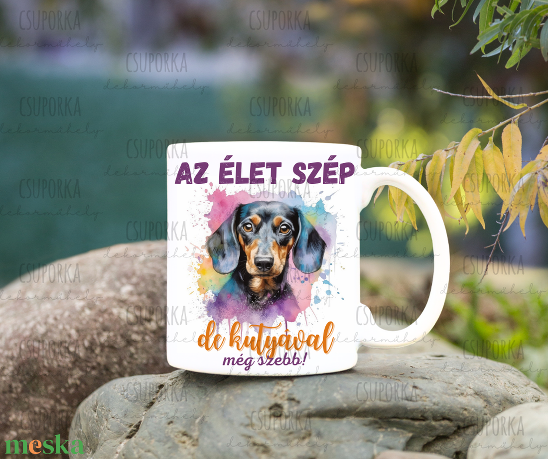 Kutyás bögre - Tacsival szép 2 - otthon & életmód - konyhafelszerelés, tálalás - tálalás - bögre & csésze - Meska.hu Kutyás bögre - Tacsival szép 2 - otthon & életmód - konyhafelszerelés, tálalás - tálalás - bögre & csésze - Meska.hu