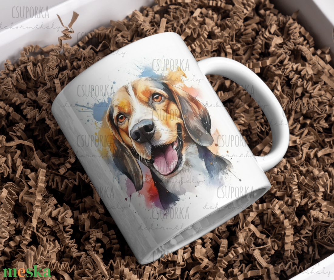 Kutyás bögre - Beagle - otthon & életmód - konyhafelszerelés, tálalás - tálalás - bögre & csésze - Meska.hu