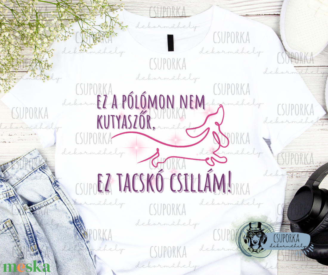 Tacsis unisex póló - Csillám - ruha & divat - női ruha - póló, felső - Meska.hu Tacsis unisex póló - Csillám - ruha & divat - női ruha - póló, felső - Meska.hu